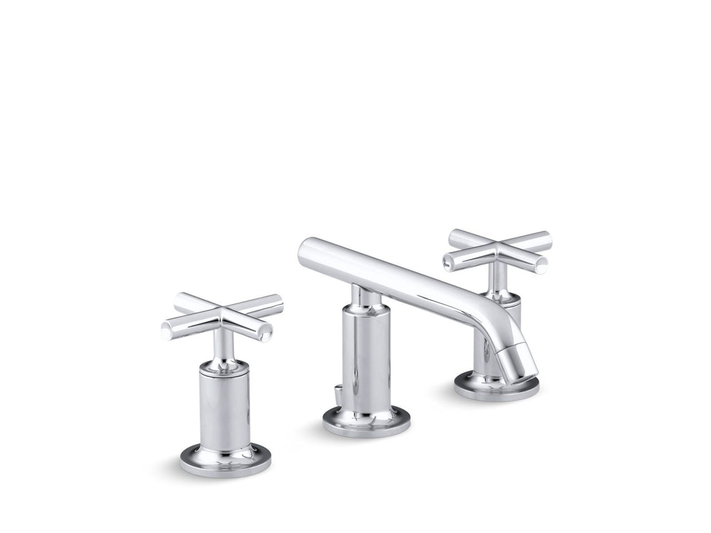 KOHLER K-14410-3-BN Purist Widespread Bathroom Sink Faucet With Cross Handles, 1.2 Gpm - Vibrant Brushed Nickel