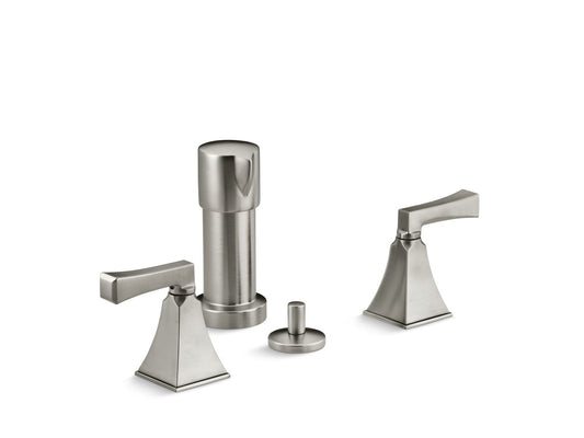 KOHLER K-470-4V-BN Memoirs Stately Vertical Spray Bidet Faucet With Deco Lever Handles In Vibrant Brushed Nickel