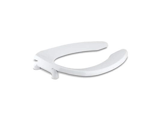 KOHLER K-4670-SA-0 Lustra Commercial Elongated Toilet Seat With Antimicrobial Agent And Self-Sustaining Check Hinge In White