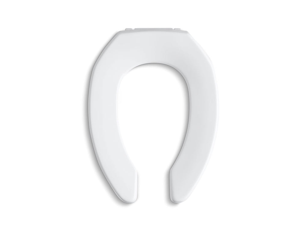 KOHLER K-4679-CA-0 Lustra Commercial Elongated Toilet Seat With 1" Bumpers And Antimicrobial Agent - White