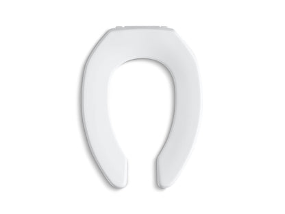 KOHLER K-4679-CA-0 Lustra Commercial elongated toilet seat with 1" bumpers and antimicrobial agent - White
