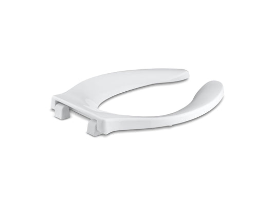 KOHLER K-4731-GC-0 Stronghold Commercial Elongated Toilet Seat With Integrated Handle And Quiet-Close Check Hinge In White