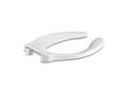 KOHLER K-4731-GC-0 Stronghold Commercial Elongated Toilet Seat With Integrated Handle And Quiet-Close Check Hinge - White