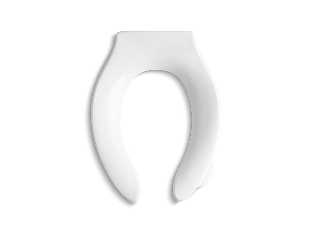 KOHLER K-4731-SA-0 Stronghold Commercial Elongated Toilet Seat With Integrated Handle, Self-Sustaining Check Hinge And Antimicrobial Agent - White