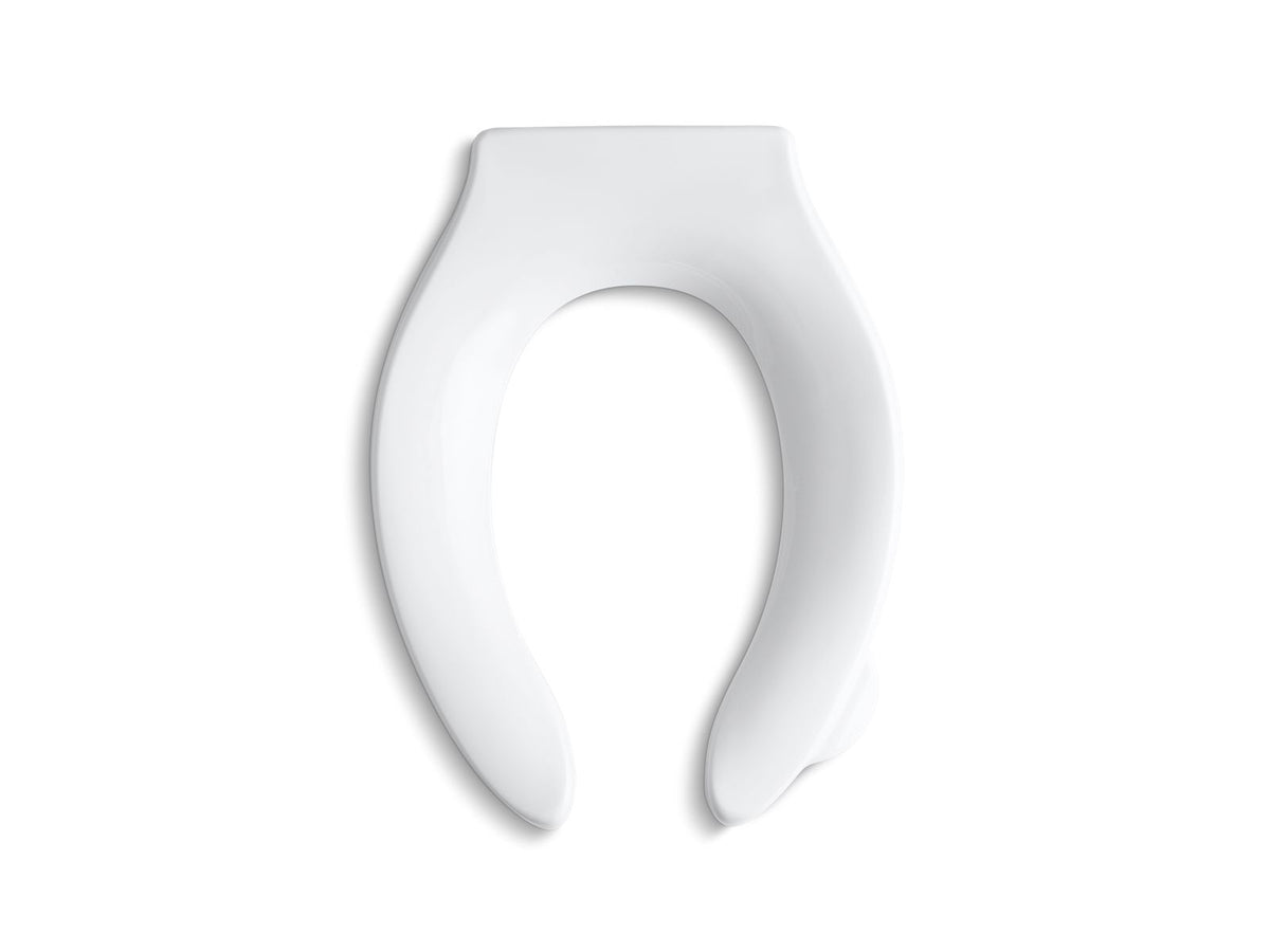 KOHLER K-4731-SA-0 Stronghold Commercial Elongated Toilet Seat With Integrated Handle, Self-Sustaining Check Hinge And Antimicrobial Agent - White