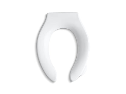 KOHLER K-4731-SA-0 Stronghold Commercial elongated toilet seat with integrated handle, self-sustaining check hinge and antimicrobial agent - White