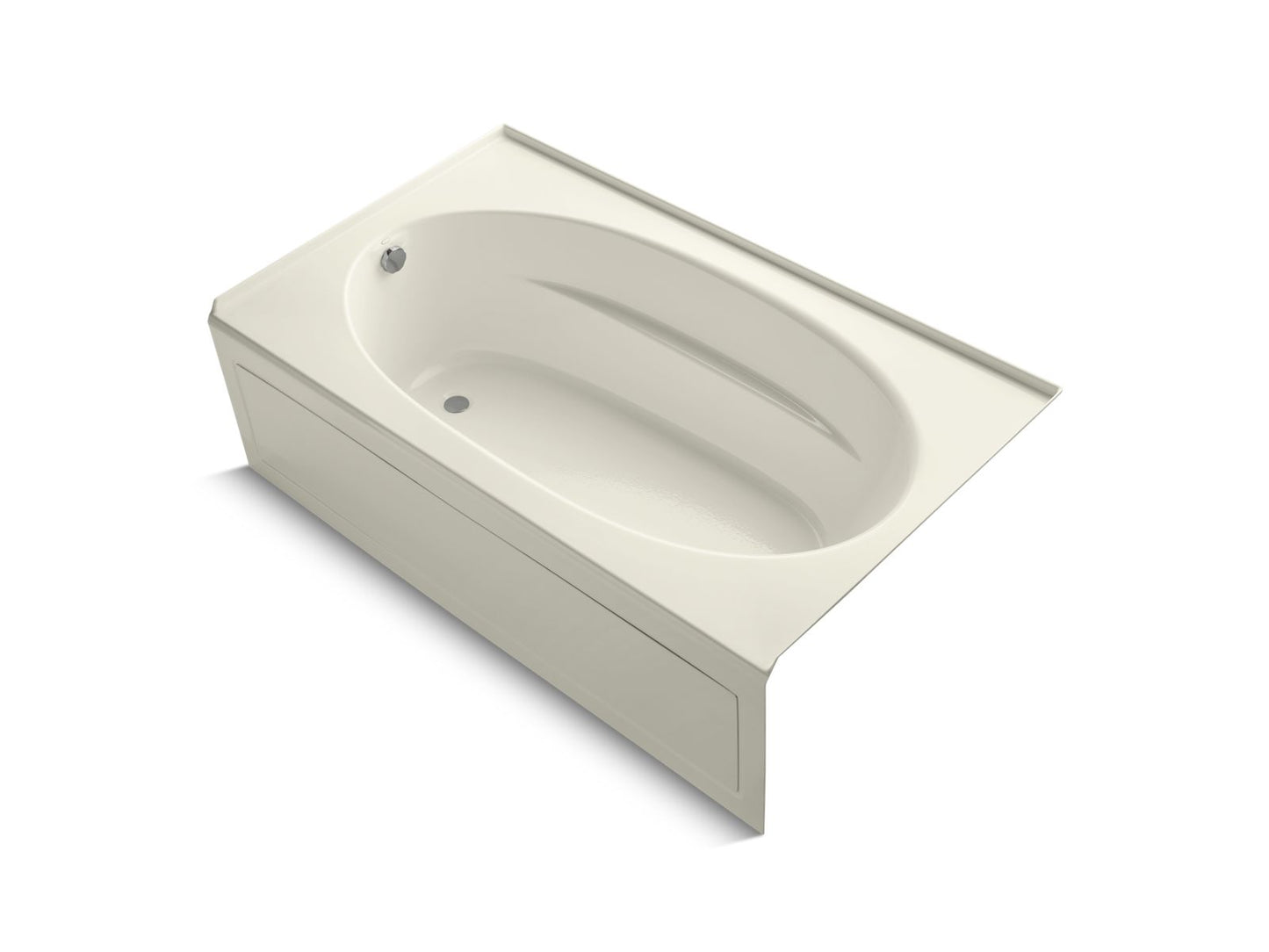 KOHLER K-1115-LA-96 Windward 72" X 42" Alcove Bath, Left Drain In Biscuit