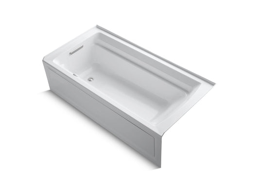 KOHLER K-1124-GHLAW-0 Archer 72" X 36" Alcove Heated Bubblemassage Air Bath With Bask Heated Surface, Left Drain In White