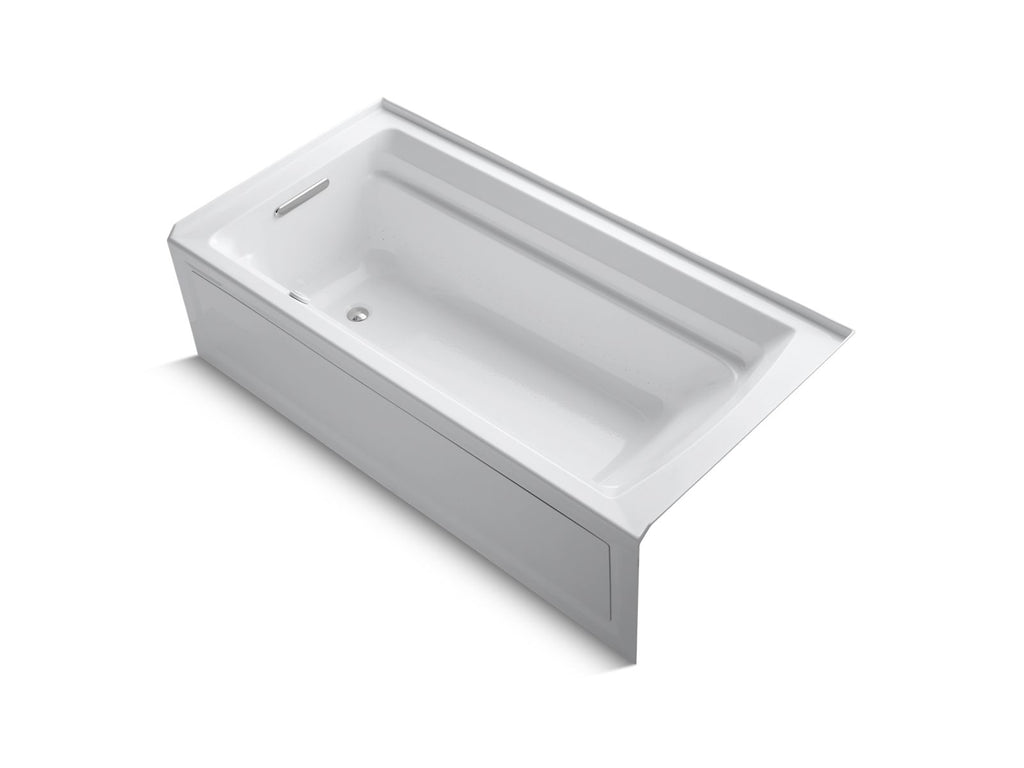 KOHLER K-1124-GHLA-96 Archer 72" X 36" Alcove Heated Bubblemassage Air Bath, Left Drain - Biscuit