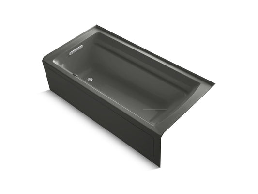 KOHLER K-1124-GHLAW-58 Archer 72" X 36" Alcove Heated Bubblemassage Air Bath With Bask Heated Surface, Left Drain In Thunder Grey