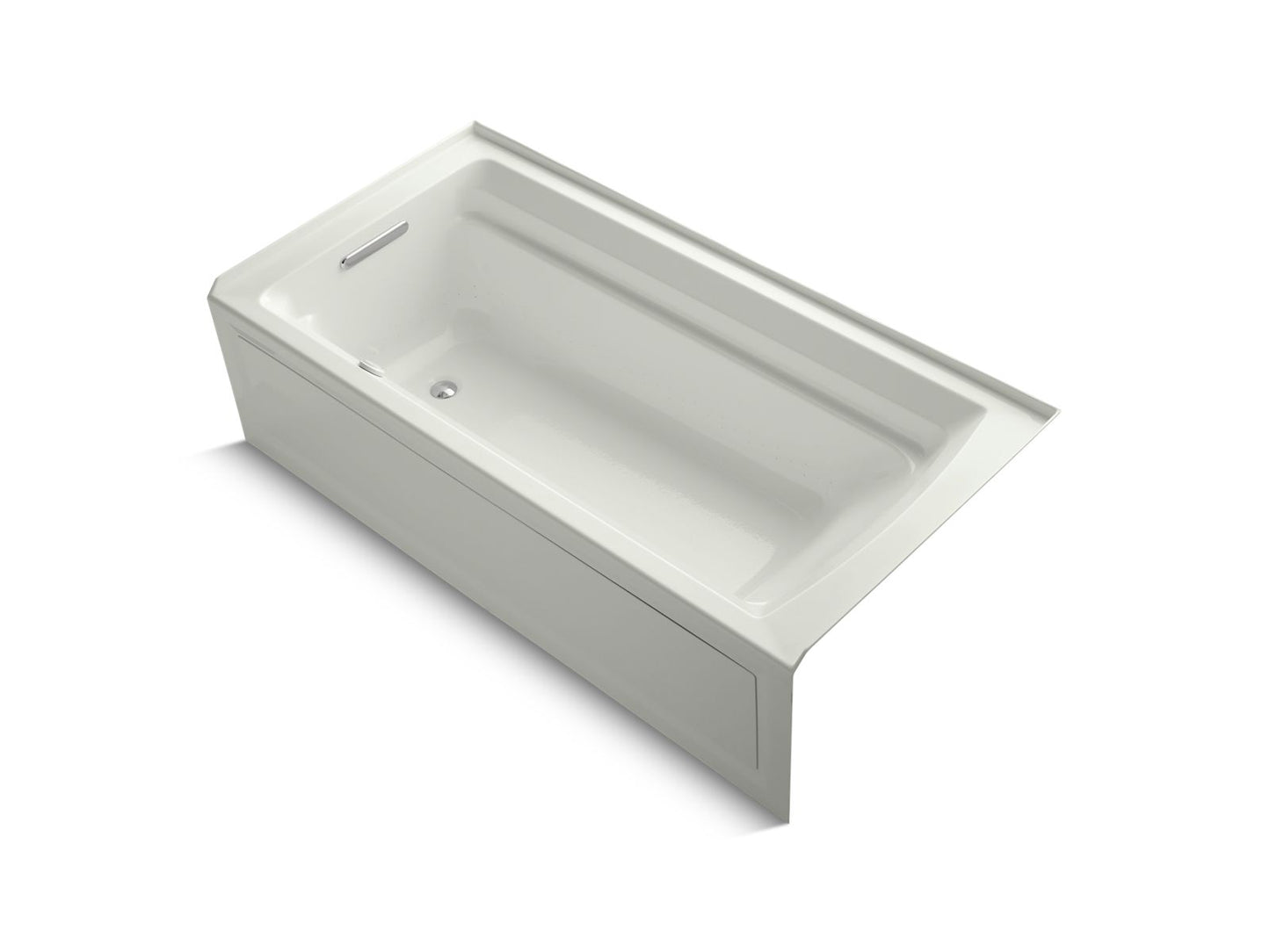 KOHLER K-1124-GHLAW-NY Archer 72" X 36" Alcove Heated Bubblemassage Air Bath With Bask Heated Surface, Left Drain In Dune