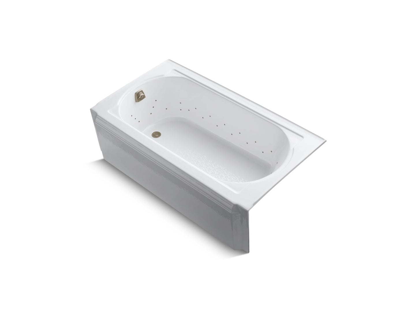 KOHLER K-723-GBN-0 Memoirs 60" X 33-3/4" Alcove Bubblemassage Air Bath, Left Drain In White