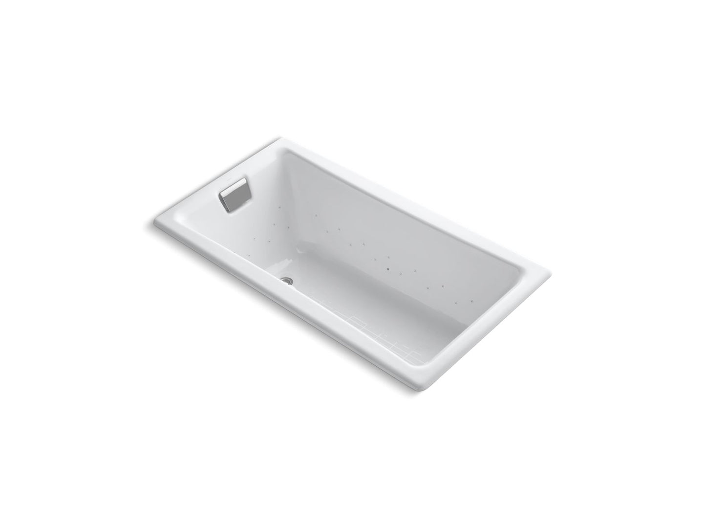 KOHLER K-852-GH0-0 Tea-For-Two 60" X 32" Drop-In Heated Bubblemassage Air Bath In White