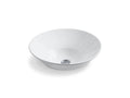 KOHLER K-2200-G-0 Conical Bell 16-1/4" Round Wall-Mount Vessel Bathroom Sink With Glazed Underside, No Overflow In White