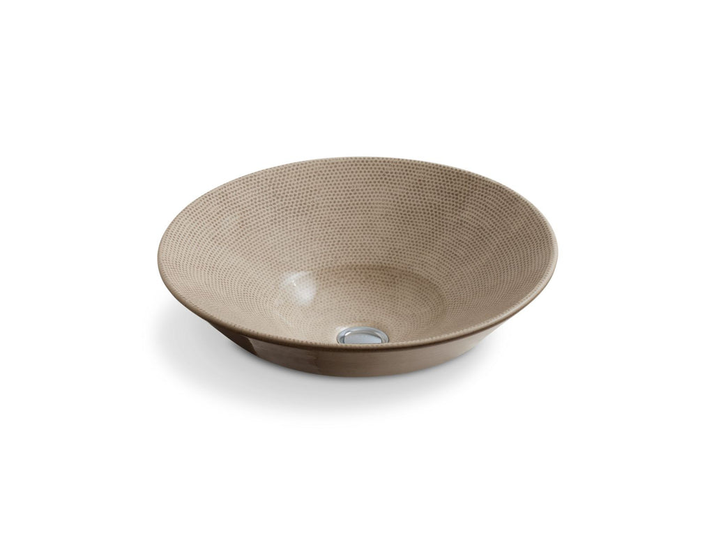 KOHLER K-2200-HV Conical Bell 16-1/4" Round Vessel Bathroom Sink, No Overflow - Bouclé Tweed