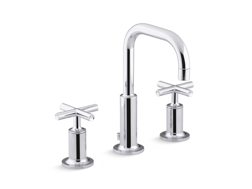 KOHLER K-14406-3-CP Purist Widespread Bathroom Sink Faucet With Cross Handles, 1.2 Gpm - Polished Chrome