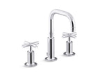 KOHLER K-14406-3-CP Purist Widespread Bathroom Sink Faucet With Cross Handles, 1.2 Gpm - Polished Chrome
