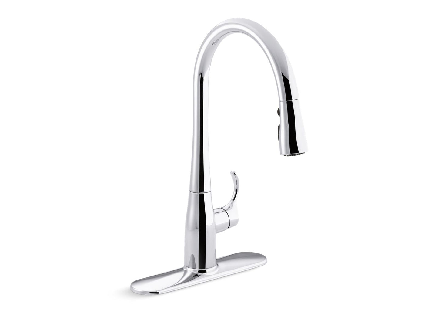 KOHLER K-596-CP Simplice Pull-Down Kitchen Sink Faucet With Three-Function Sprayhead In Polished Chrome