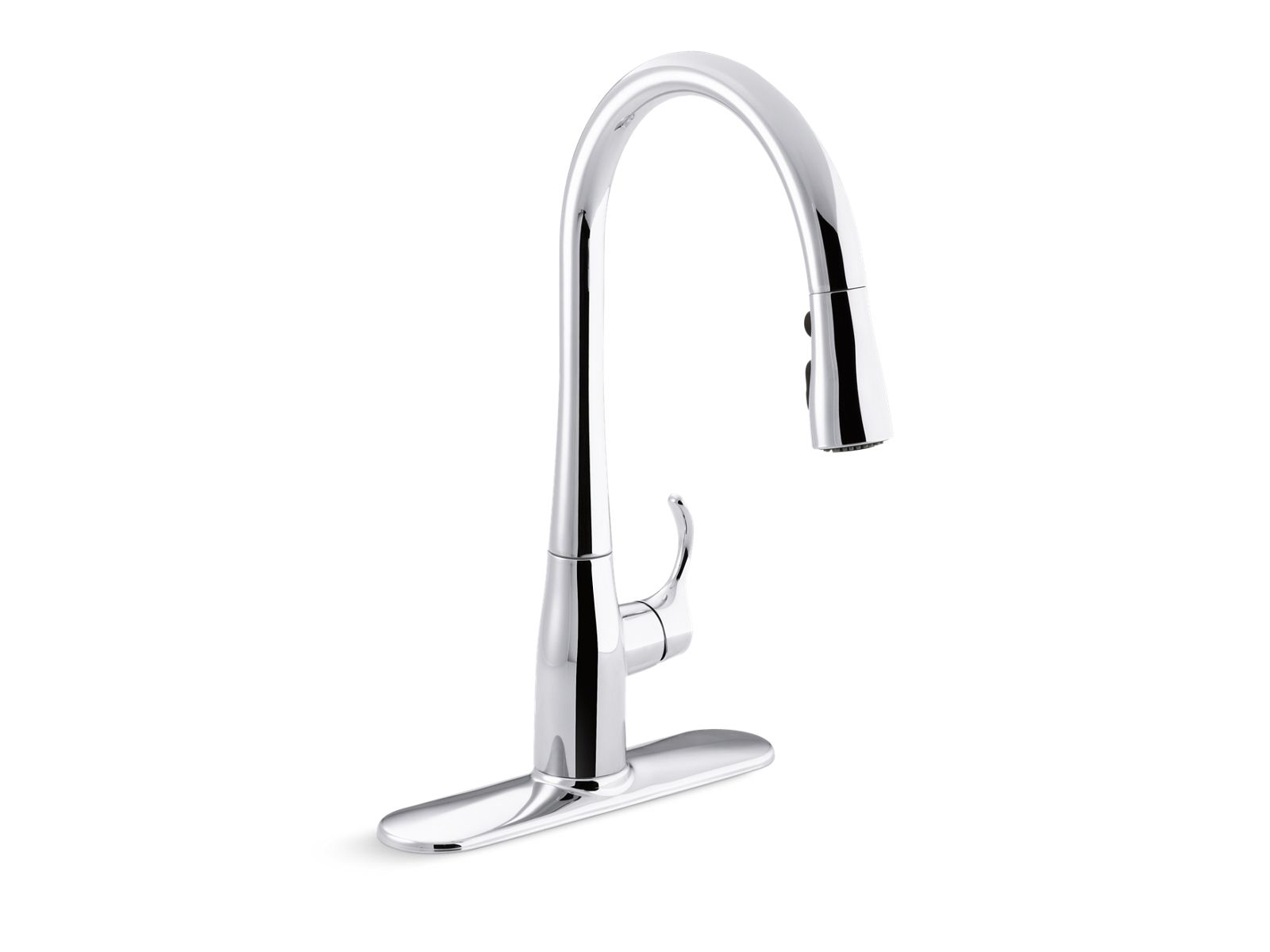 KOHLER K-596-VS Simplice Pull-Down Kitchen Sink Faucet With Three-Function Sprayhead - Vibrant Stainless