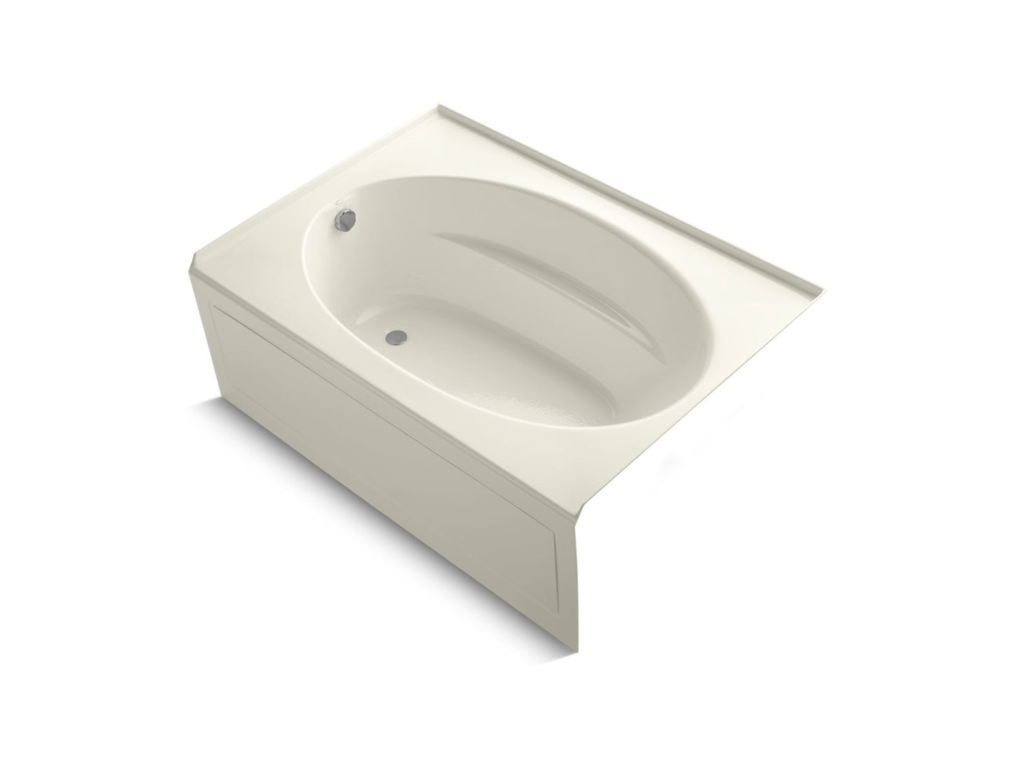 KOHLER K-1113-LA-96 Windward 60" X 42" Alcove Bath, Left Drain In Biscuit