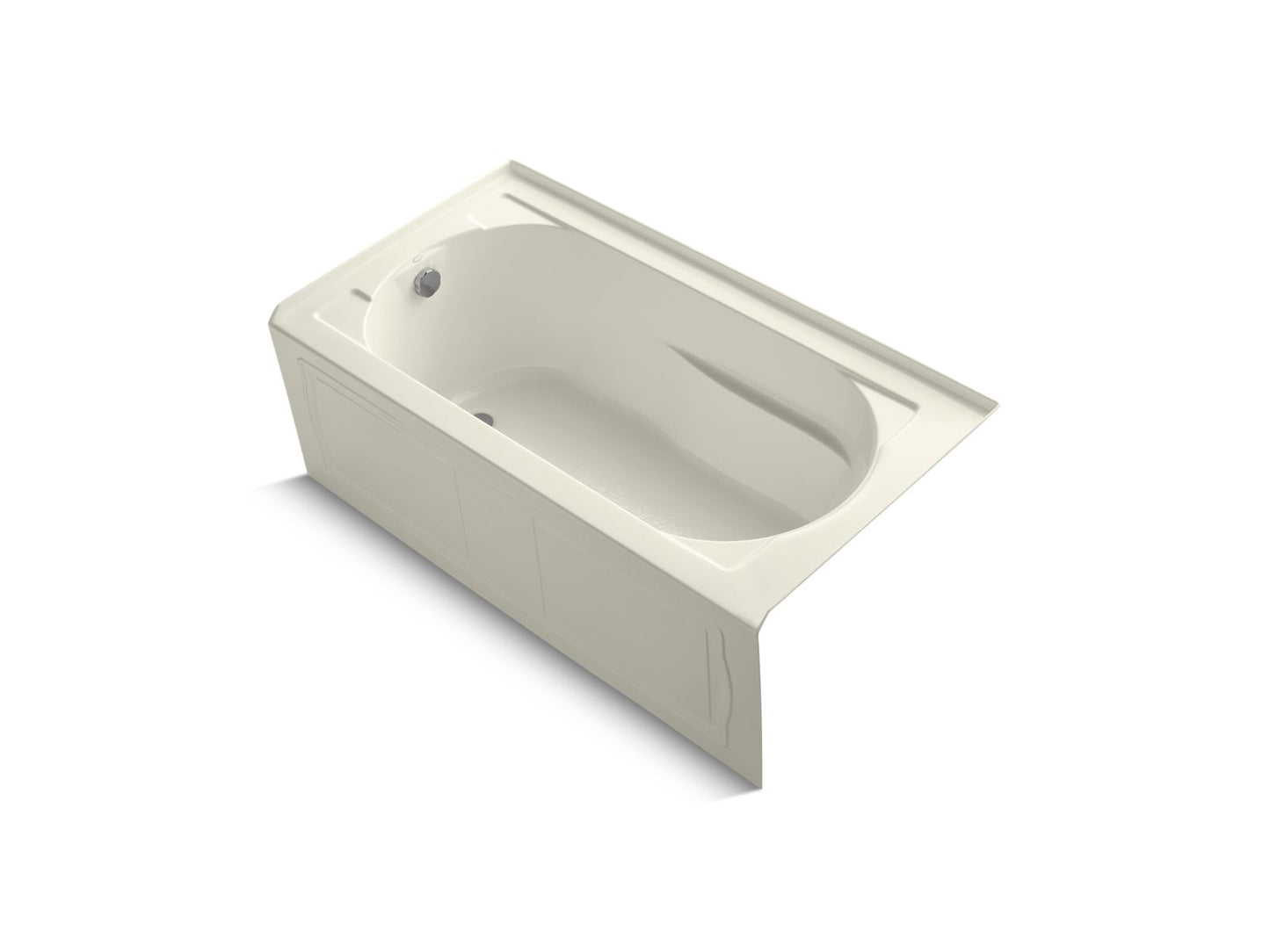 KOHLER K-1184-LA-96 Devonshire 60" X 32" Alcove Bath, Left Drain In Biscuit