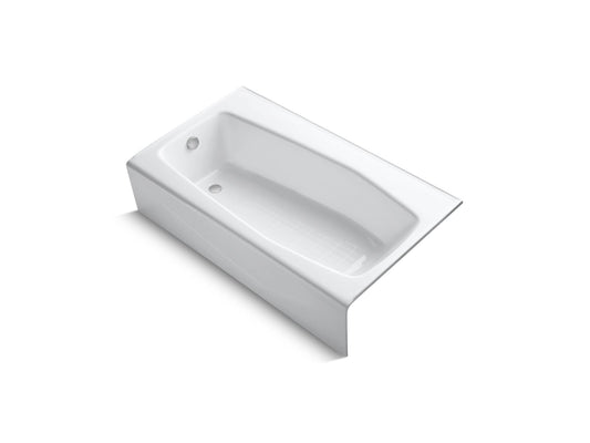 KOHLER K-713-0 Villager 60" X 34-1/4" Alcove Bath, Left Drain In White