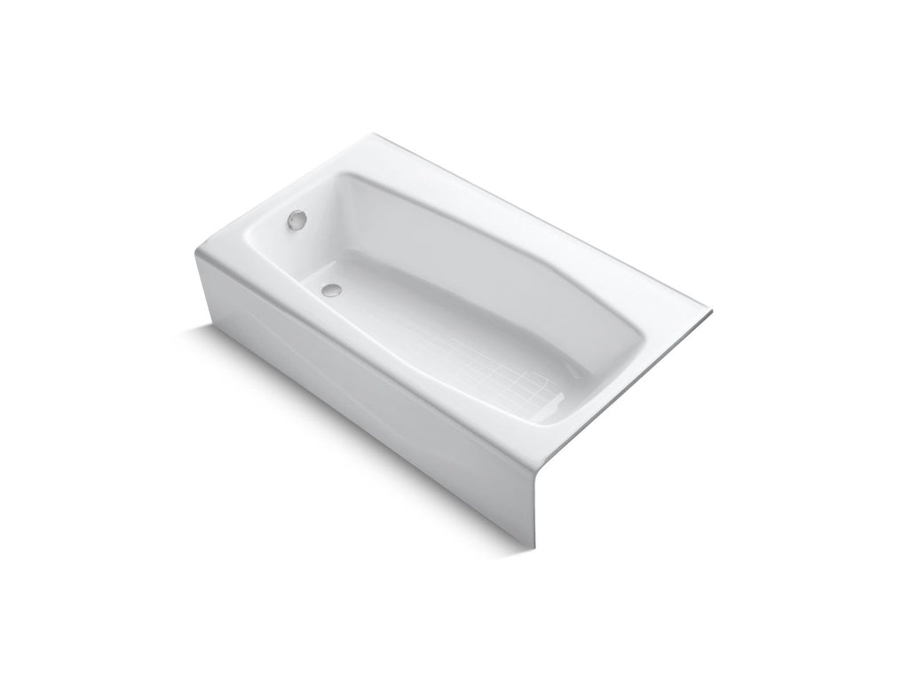 KOHLER K-713-0 Villager 60" X 34-1/4" Alcove Bath, Left Drain - White