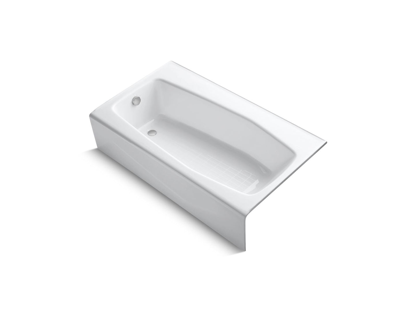 KOHLER K-713-0 Villager 60" x 34-1/4" alcove bath, left drain - White