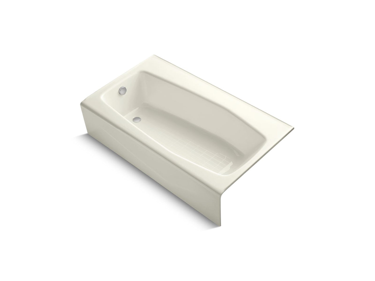 KOHLER K-713-96 Villager 60" X 34-1/4" Alcove Bath, Left Drain In Biscuit