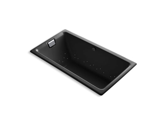 KOHLER K-856-GHCP-7 Tea-For-Two 66" X 36" Drop-In Heated Bubblemassage Air Bath In Black Black