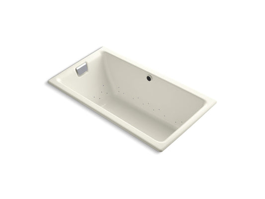 KOHLER K-856-GHCP-96 Tea-For-Two 66" X 36" Drop-In Heated Bubblemassage Air Bath In Biscuit