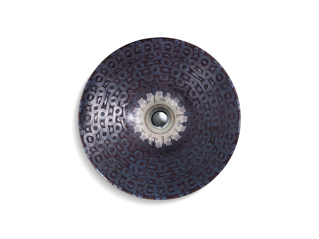 KOHLER K-14223-SP-G9 Serpentine Bronze Conical Bell 16-1/4" Round Vessel Bathroom Sink, No Overflow - Sandbar