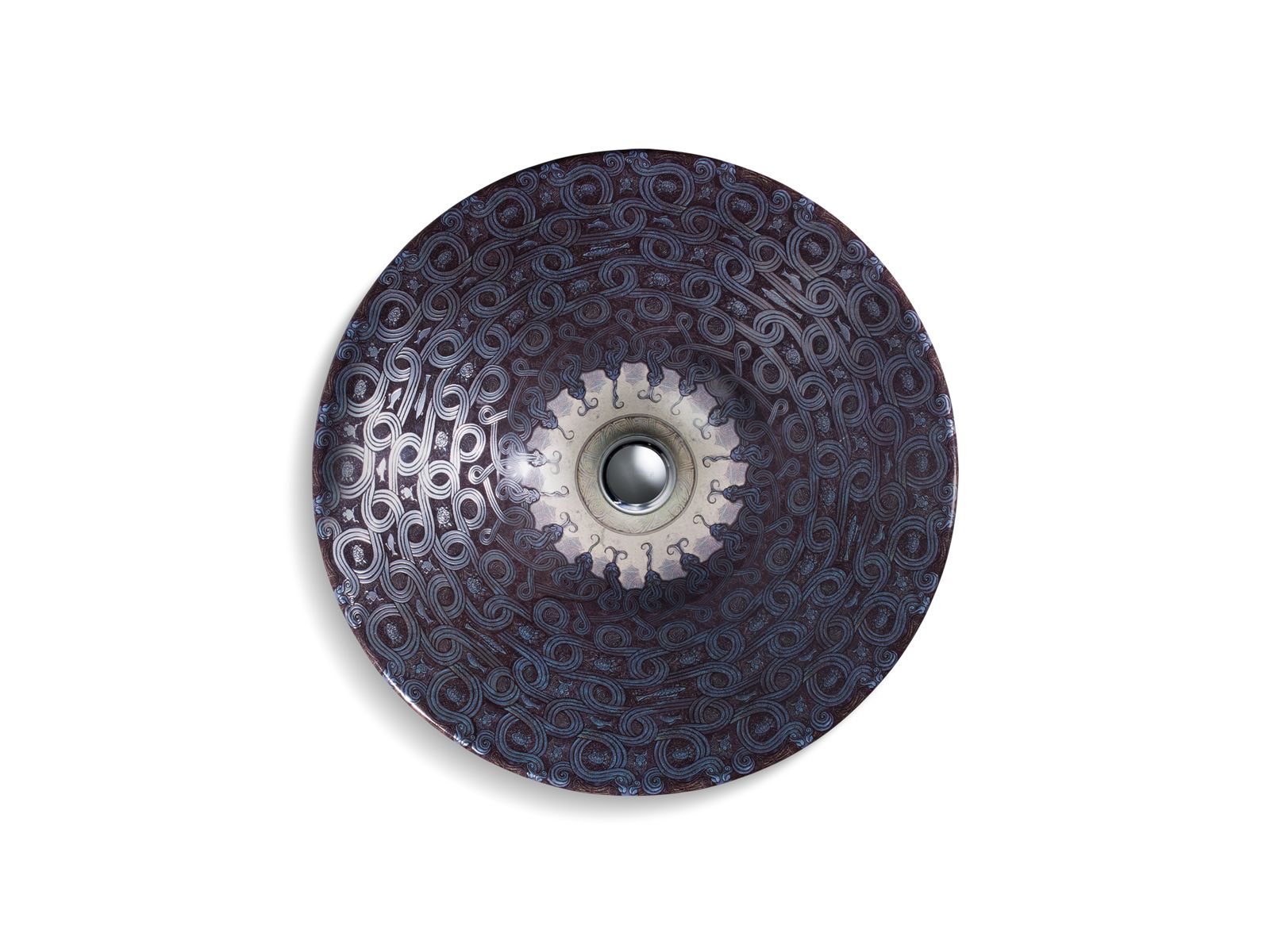 KOHLER K-14223-SP-G9 Serpentine Bronze Conical Bell 16-1/4" Round Vessel Bathroom Sink, No Overflow - Sandbar