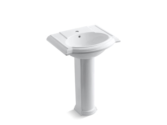 KOHLER K-2286-1-0 Devonshire 24-1/4" Rectangular Pedestal Bathroom Sink In White