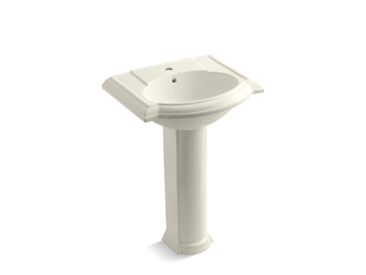 KOHLER K-2286-1-96 Devonshire 24-1/4" Rectangular Pedestal Bathroom Sink In Biscuit