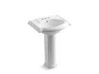 KOHLER K-2286-4-7 Devonshire 24-1/4" rectangular pedestal bathroom sink - Black Black