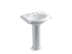KOHLER K-2286-8-7 Devonshire 24-1/4" rectangular pedestal bathroom sink - Black Black