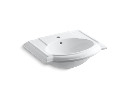 KOHLER K-2287-1-0 Devonshire 24-1/4" Rectangular Pedestal Bathroom Sink In White