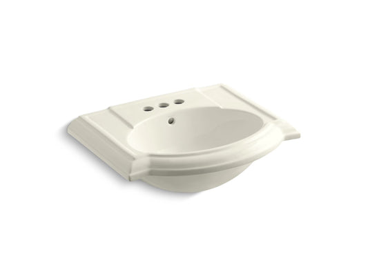 KOHLER K-2287-4-96 Devonshire 24-1/4" Rectangular Pedestal Bathroom Sink In Biscuit