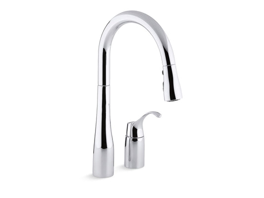 KOHLER K-647-CP Simplice Pull-Down Kitchen Sink Faucet With Three-Function Sprayhead In Polished Chrome