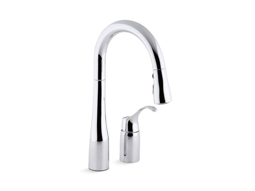 KOHLER K-649-VS Simplice Pull-Down Bar Sink Faucet With Three-Function Sprayhead - Vibrant Stainless