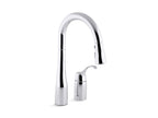 KOHLER K-649-VS Simplice Pull-Down Bar Sink Faucet With Three-Function Sprayhead - Vibrant Stainless