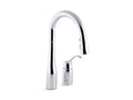 KOHLER K-649-CP Simplice Pull-Down Bar Sink Faucet With Three-Function Sprayhead - Polished Chrome