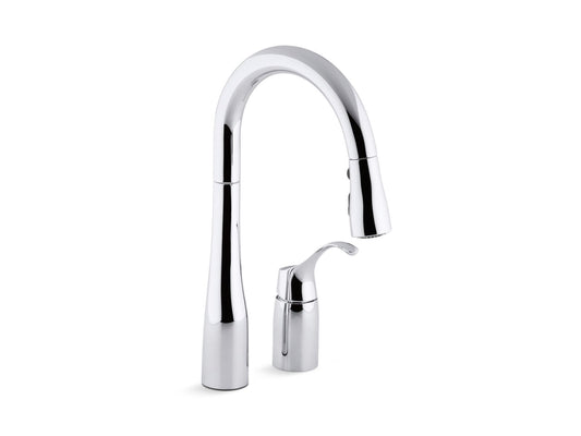 KOHLER K-649-CP Simplice Pull-down bar sink faucet with three-function sprayhead - Polished Chrome