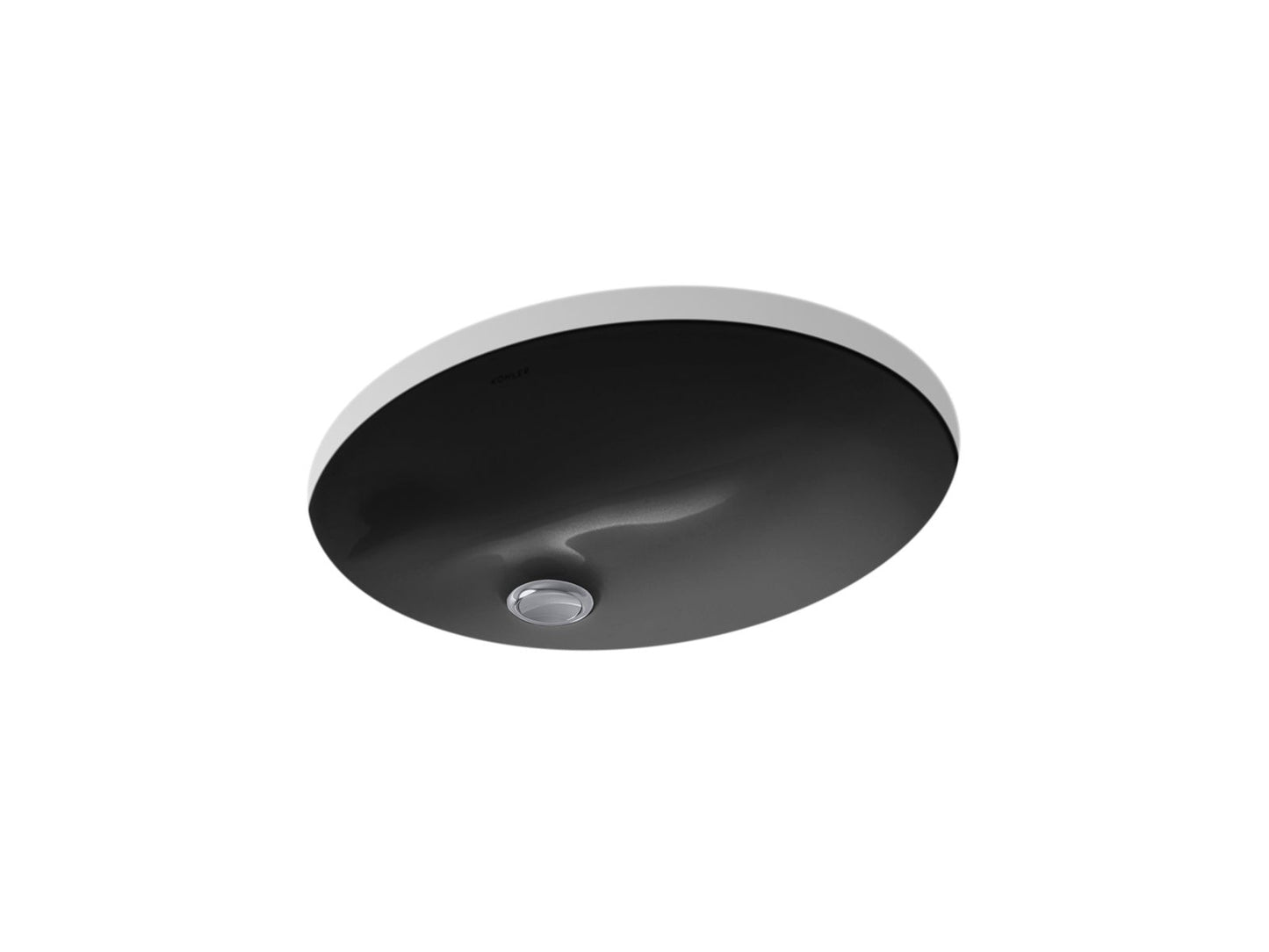 KOHLER K-2209-7 Caxton 17" Oval Undermount Bathroom Sink In Black Black