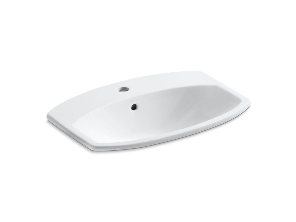 KOHLER K-2351-1-0 Cimarron 22-3/4" Rectangle Drop-In Bathroom Sink - White