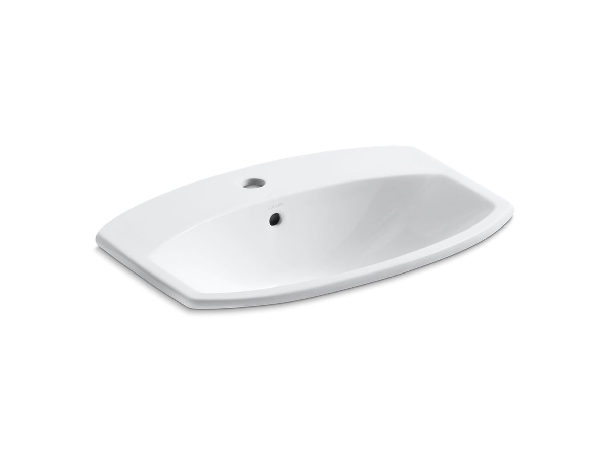 KOHLER K-2351-1-0 Cimarron 22-3/4" Rectangle Drop-In Bathroom Sink - White