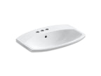 KOHLER K-2351-4-0 Cimarron 22-3/4" Rectangle Drop-In Bathroom Sink - White