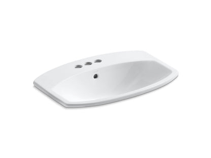 KOHLER K-2351-4-0 Cimarron 22-3/4" rectangle drop-in bathroom sink - White