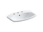 KOHLER K-2351-8-0 Cimarron 22-3/4" Rectangle Drop-In Bathroom Sink - White